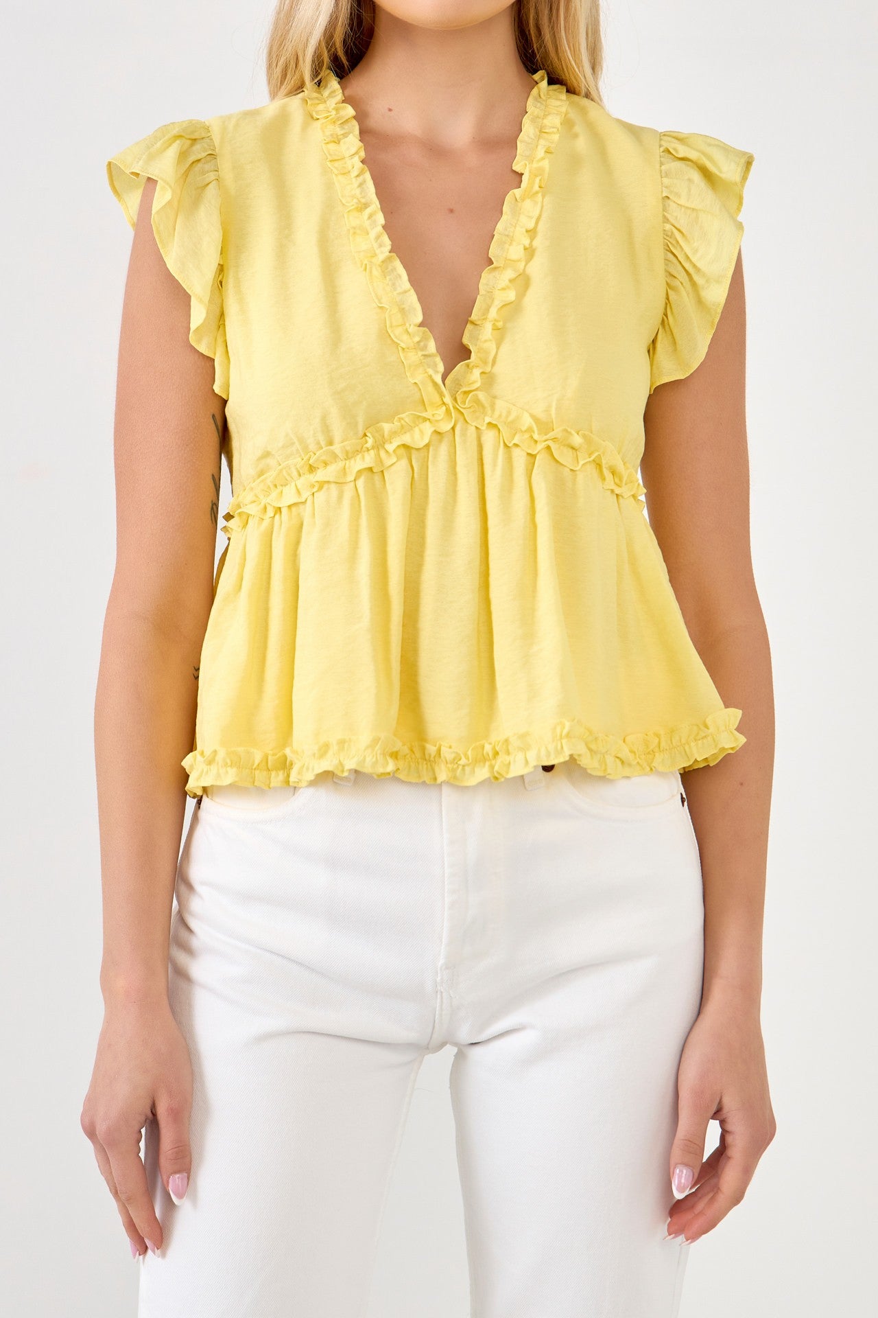 Lemon Ruffle Top