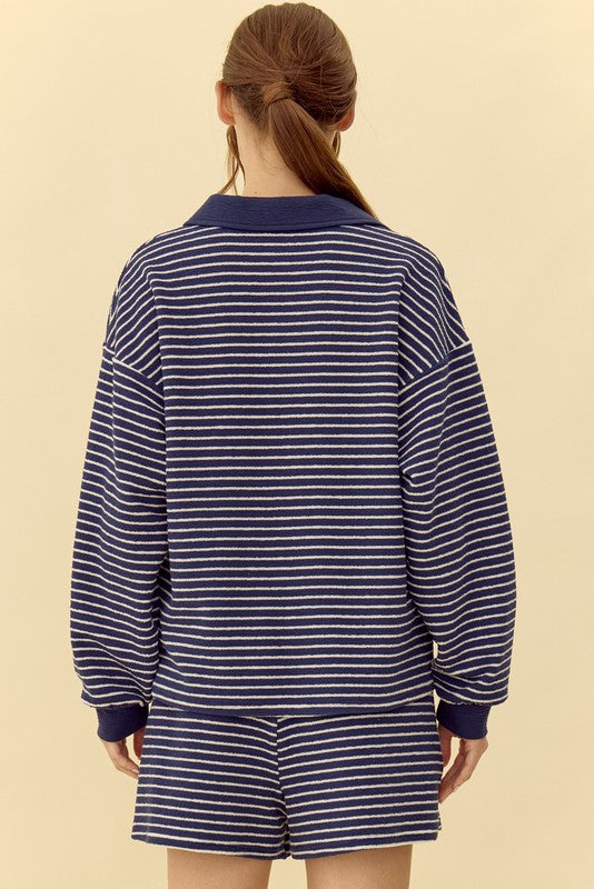 Jodi Navy Stripe Top