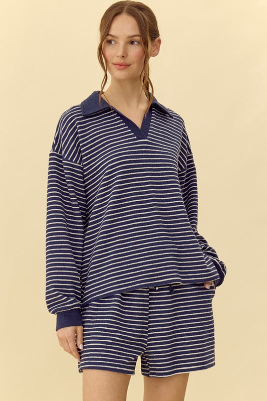 Jodi Navy Stripe Top