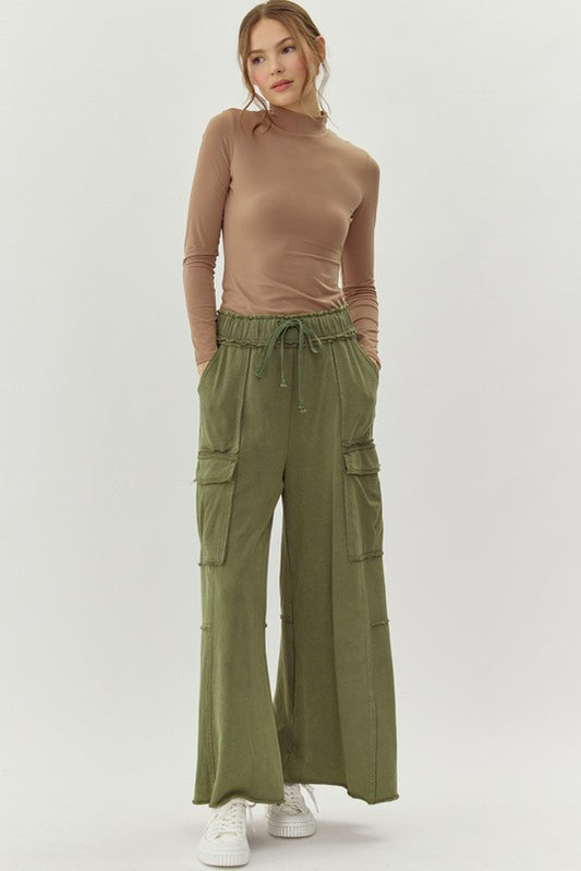 Lola Olive Green Flared Pants