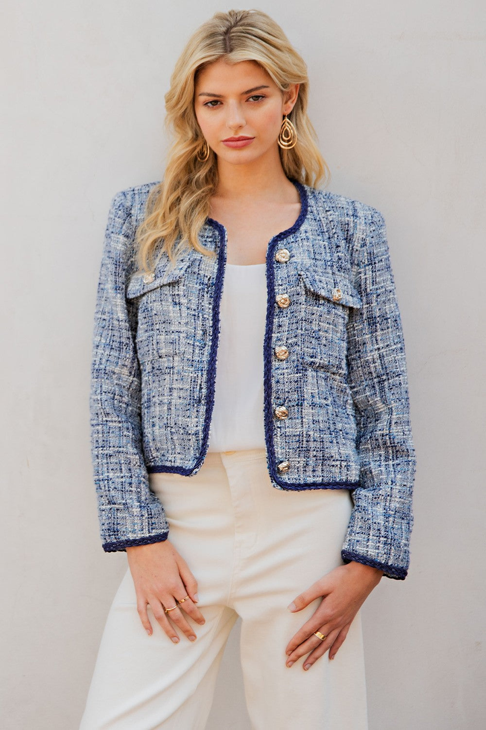 Danielle Navy Tweed Jacket