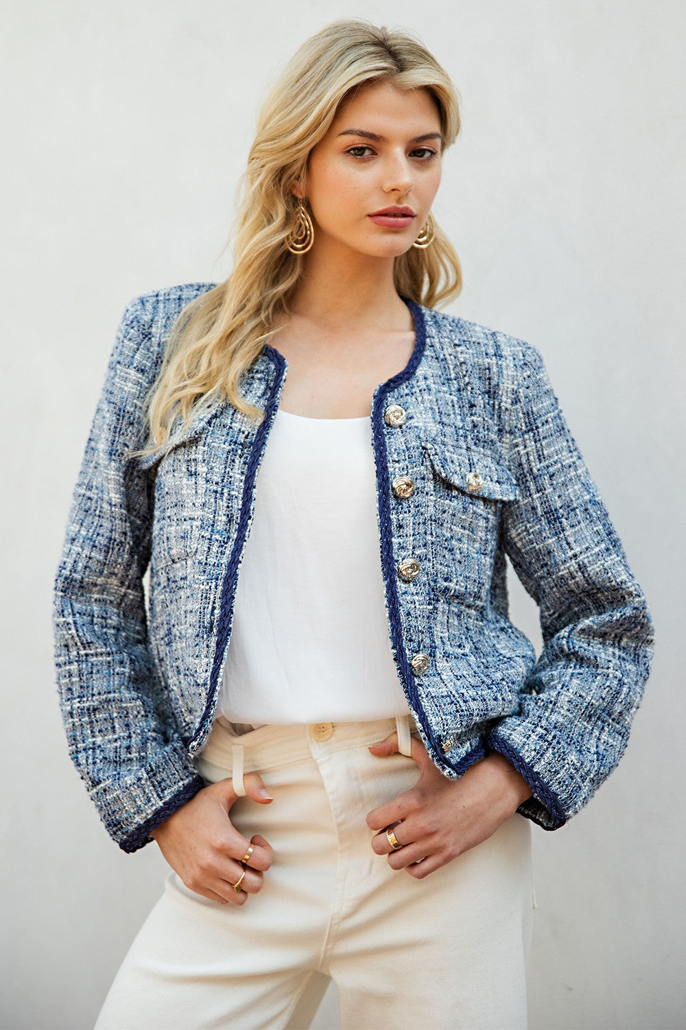 Danielle Navy Tweed Jacket