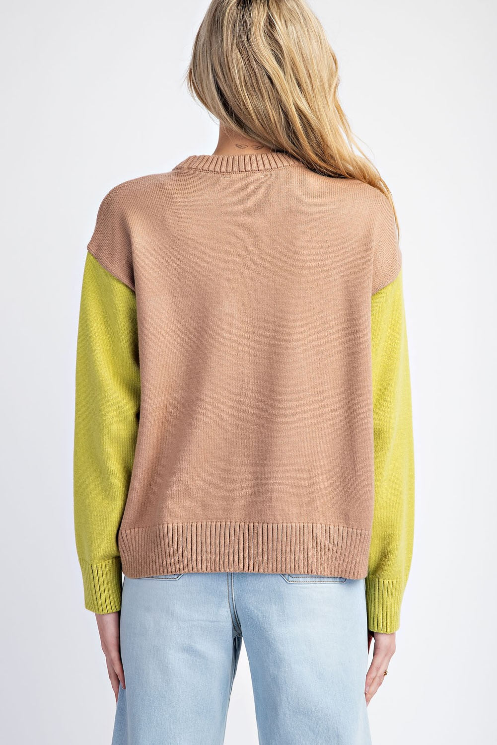 Blake Camel Color Block Sweater