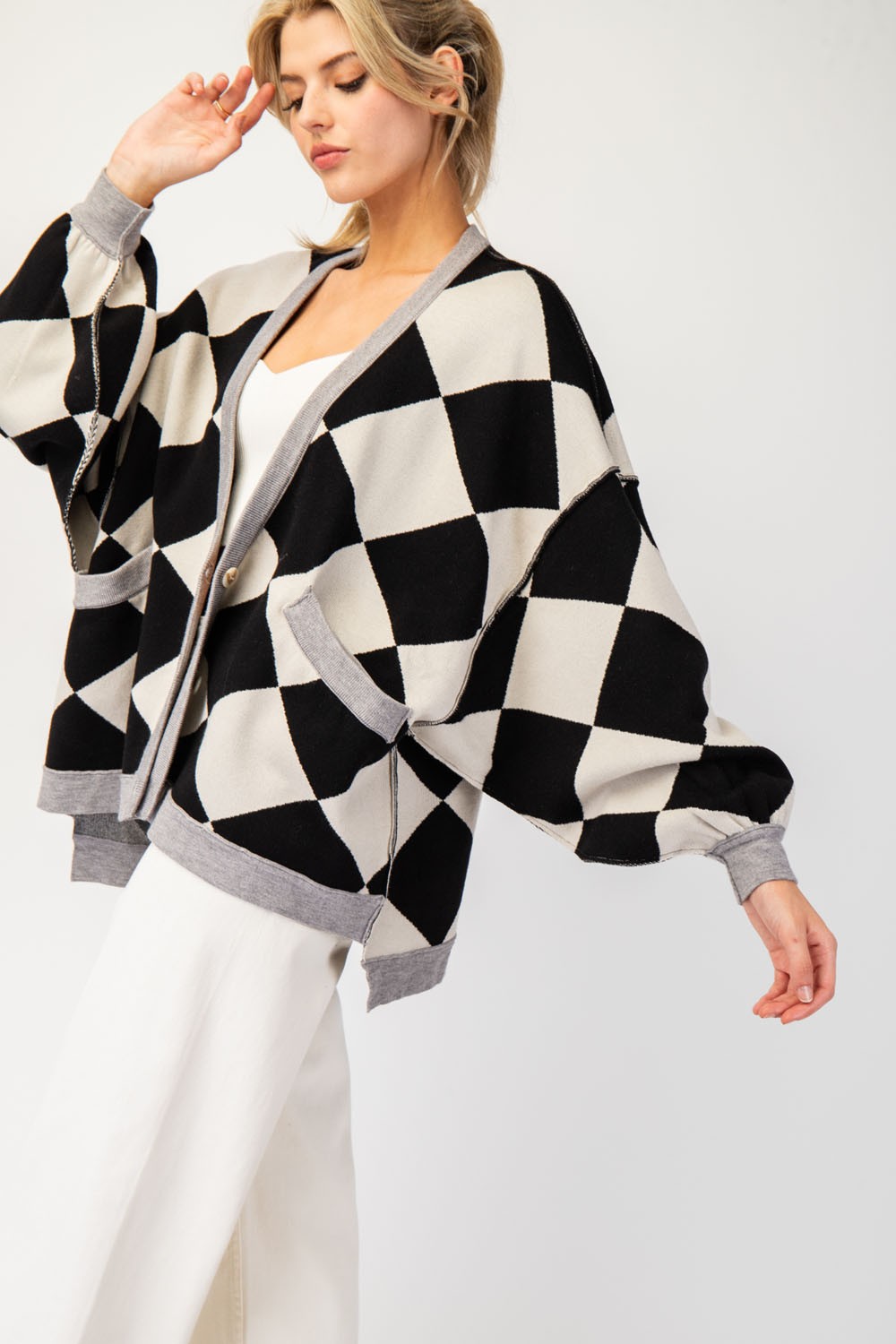 Lorna Black Harlequin Cardigan