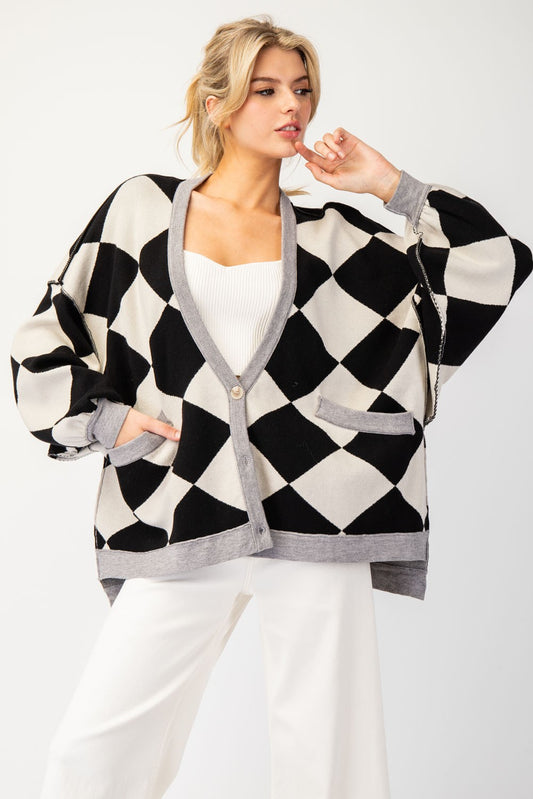 Lorna Black Harlequin Cardigan