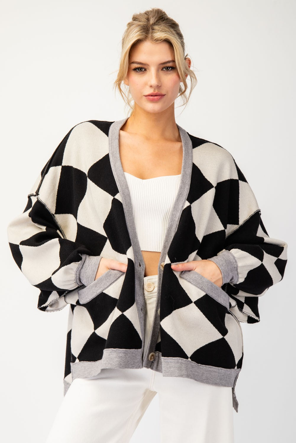 Lorna Black Harlequin Cardigan