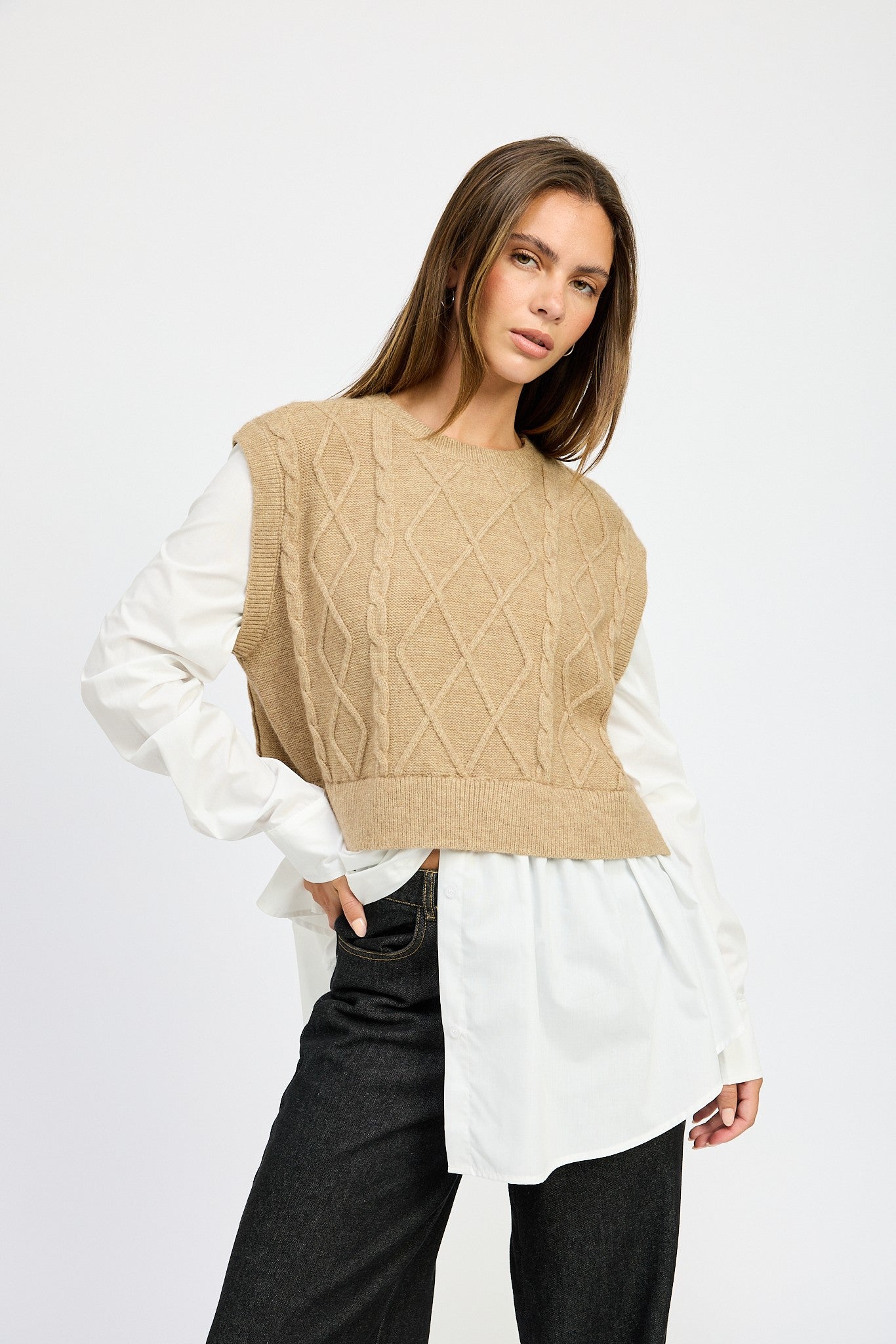 Collette Tan Layered Top