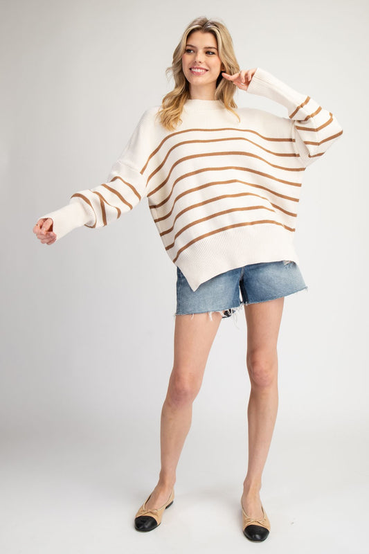 Becky Oatmeal Stripe Sweater