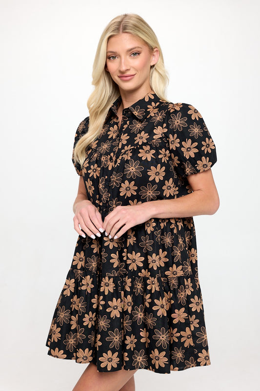 Deb Black Floral Dress