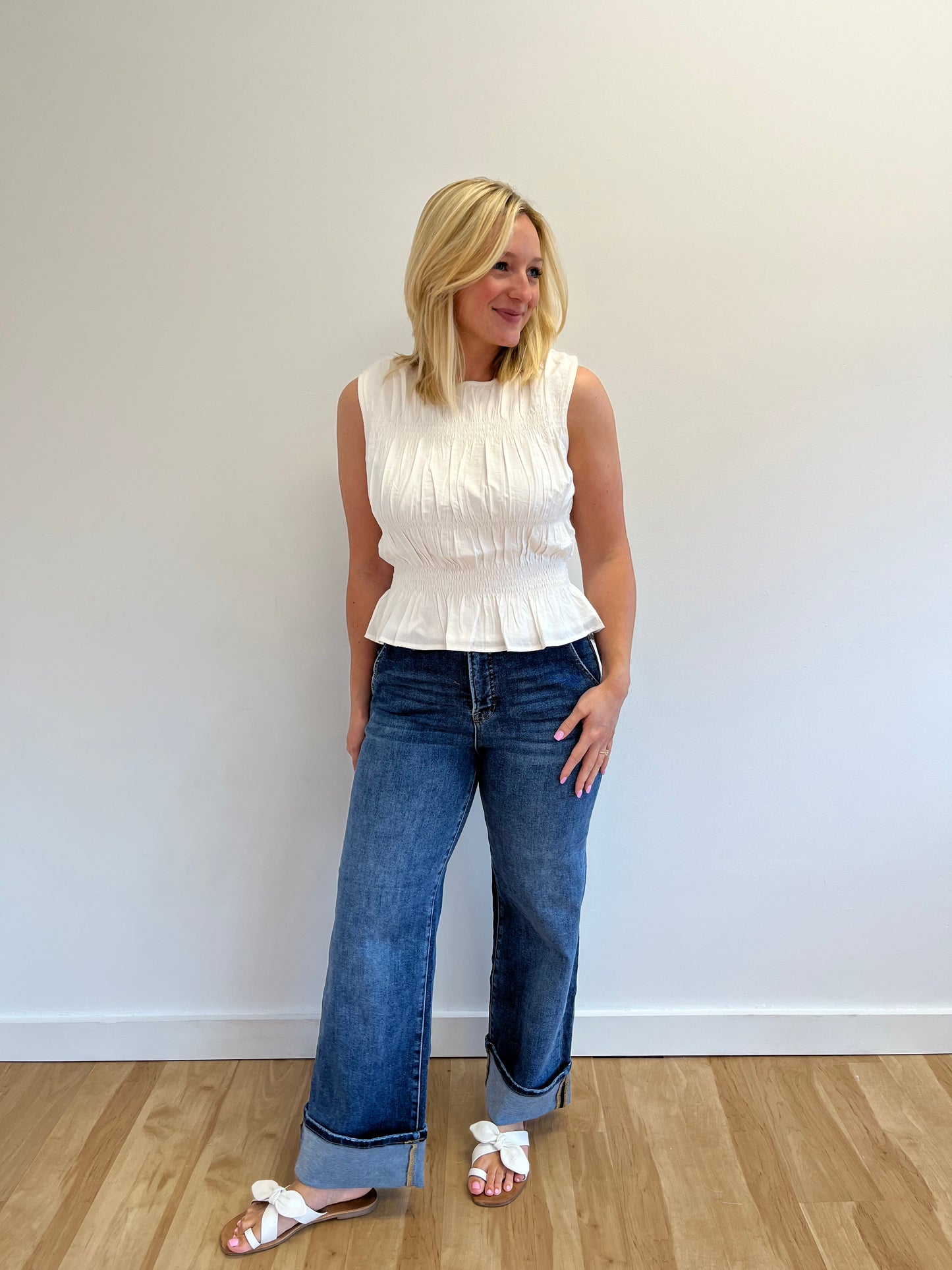 Kristin Dark Cuffed Jeans