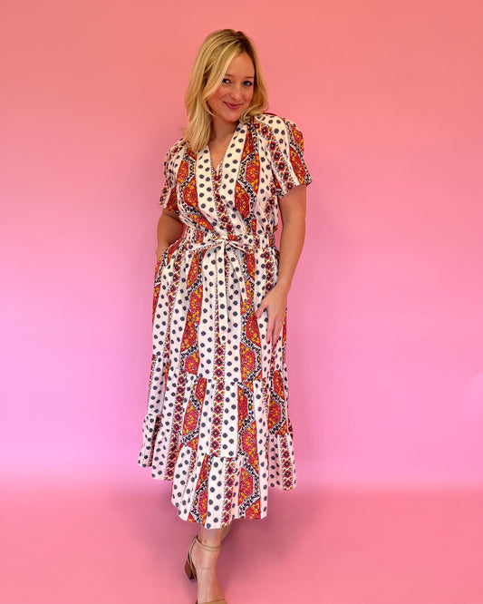 Mary Crimson Mosaic Skirt