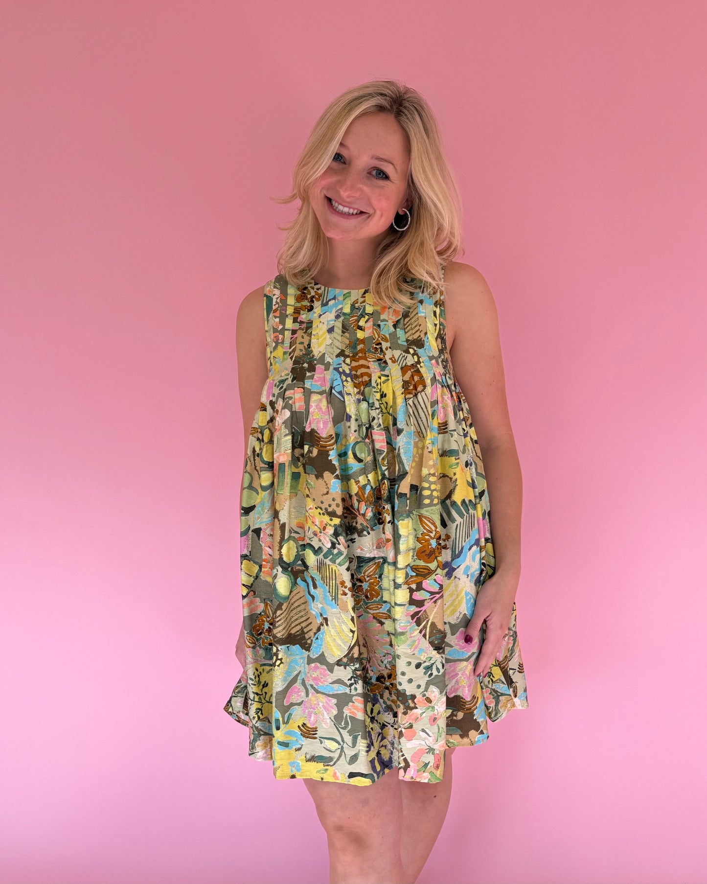 Whispering Meadow Pleated Dress