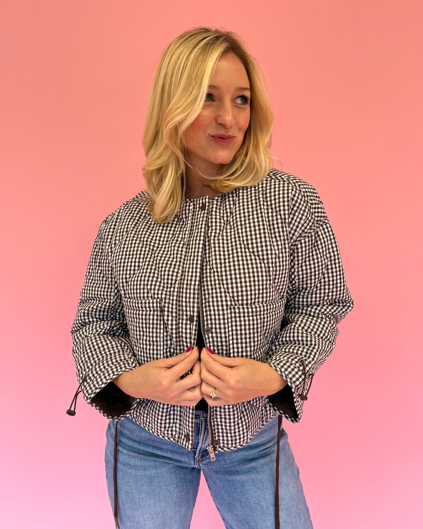 Savannah Brown Gingham Jacket