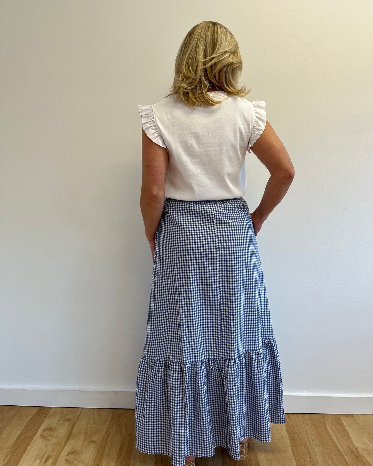 Kierra Blue Gingham Skirt