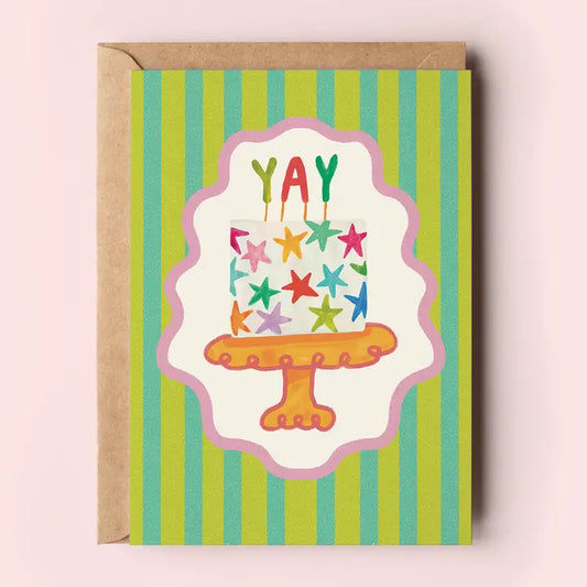 Yay Star Cake Card