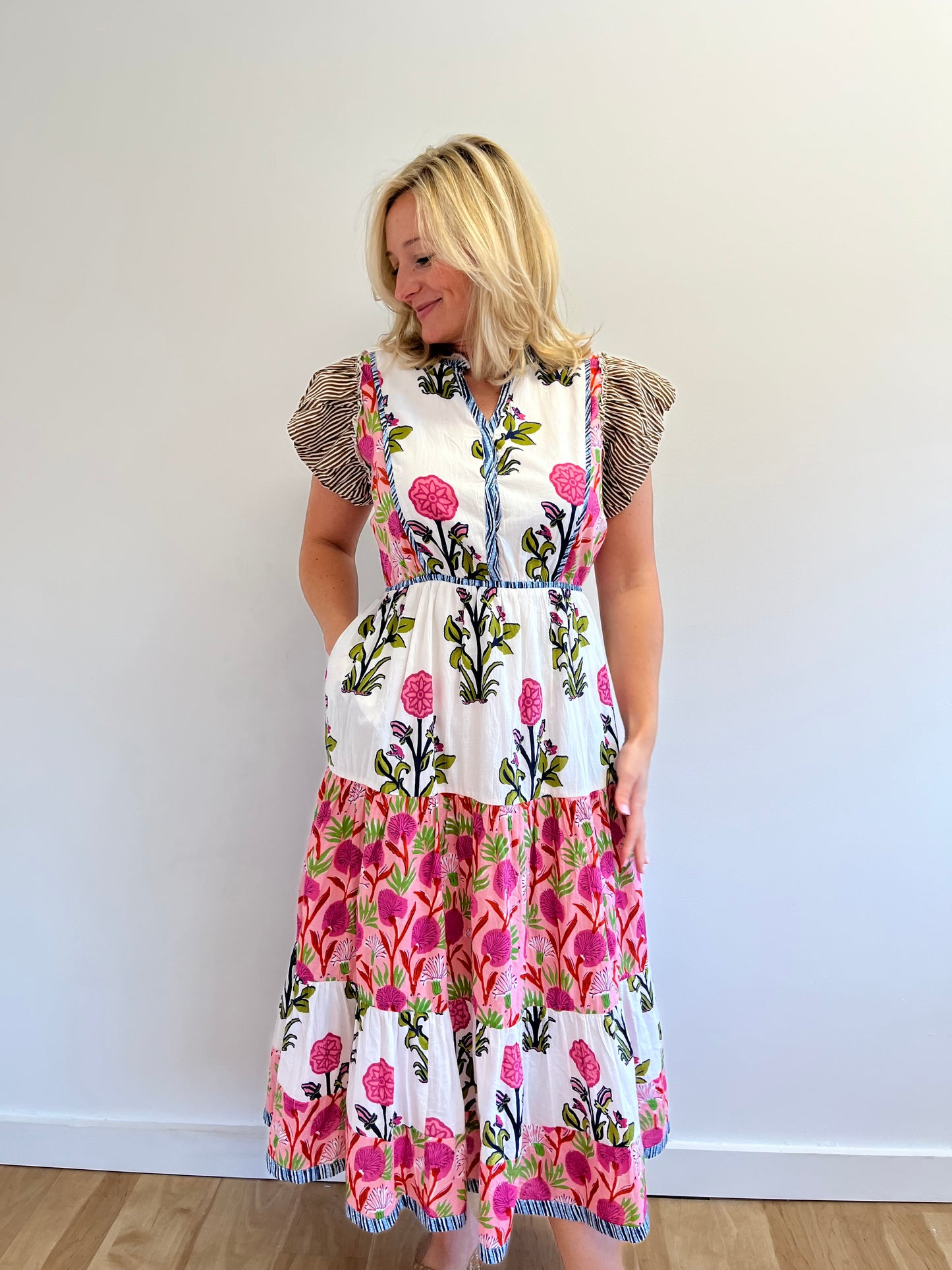 Savannah Colorful Block Print Dress