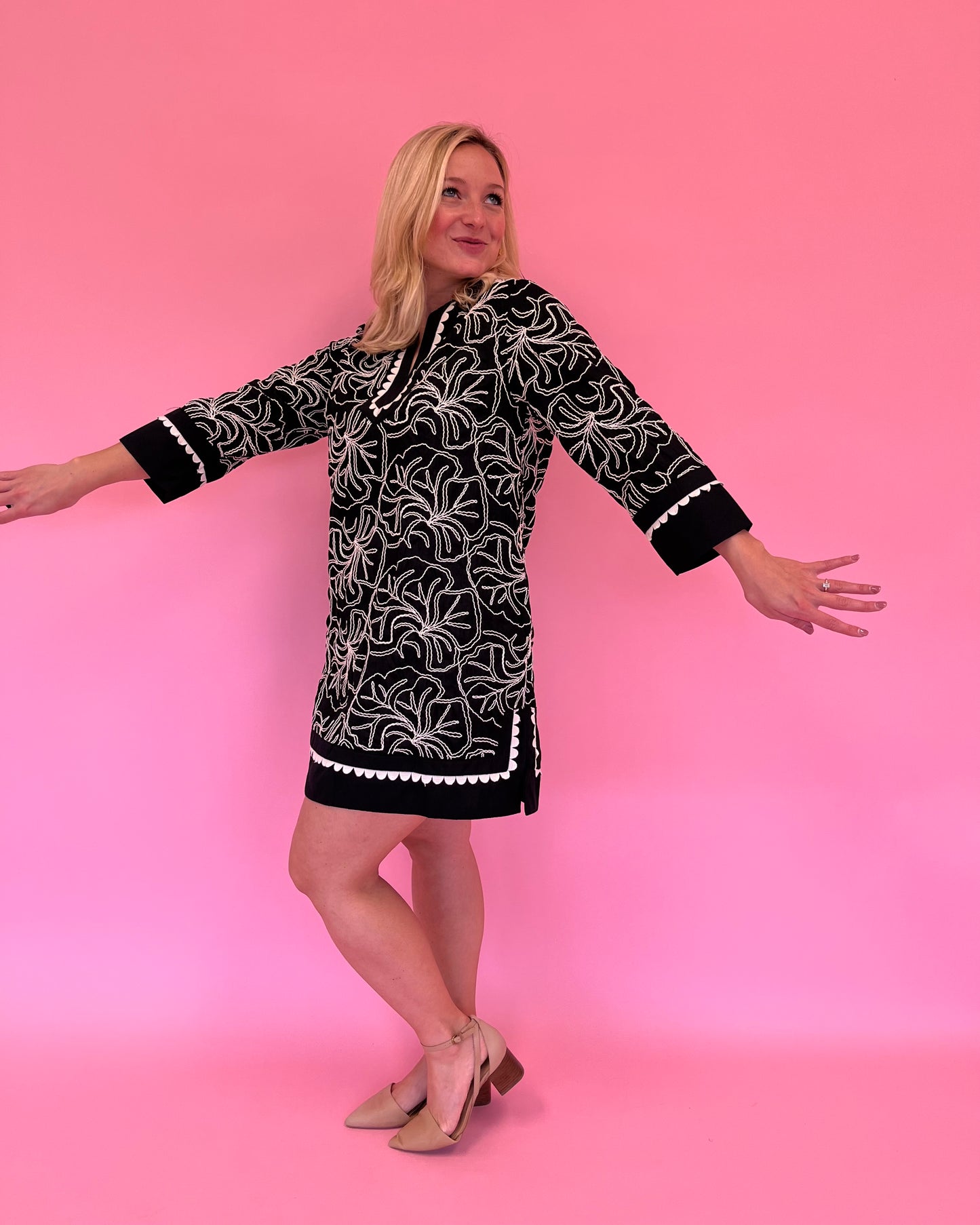 Lynne Black Detail Dress