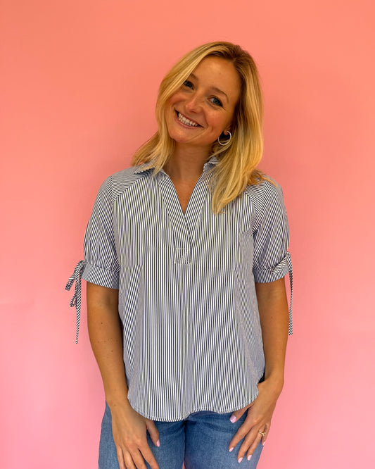 Lucy Navy Stripe Top