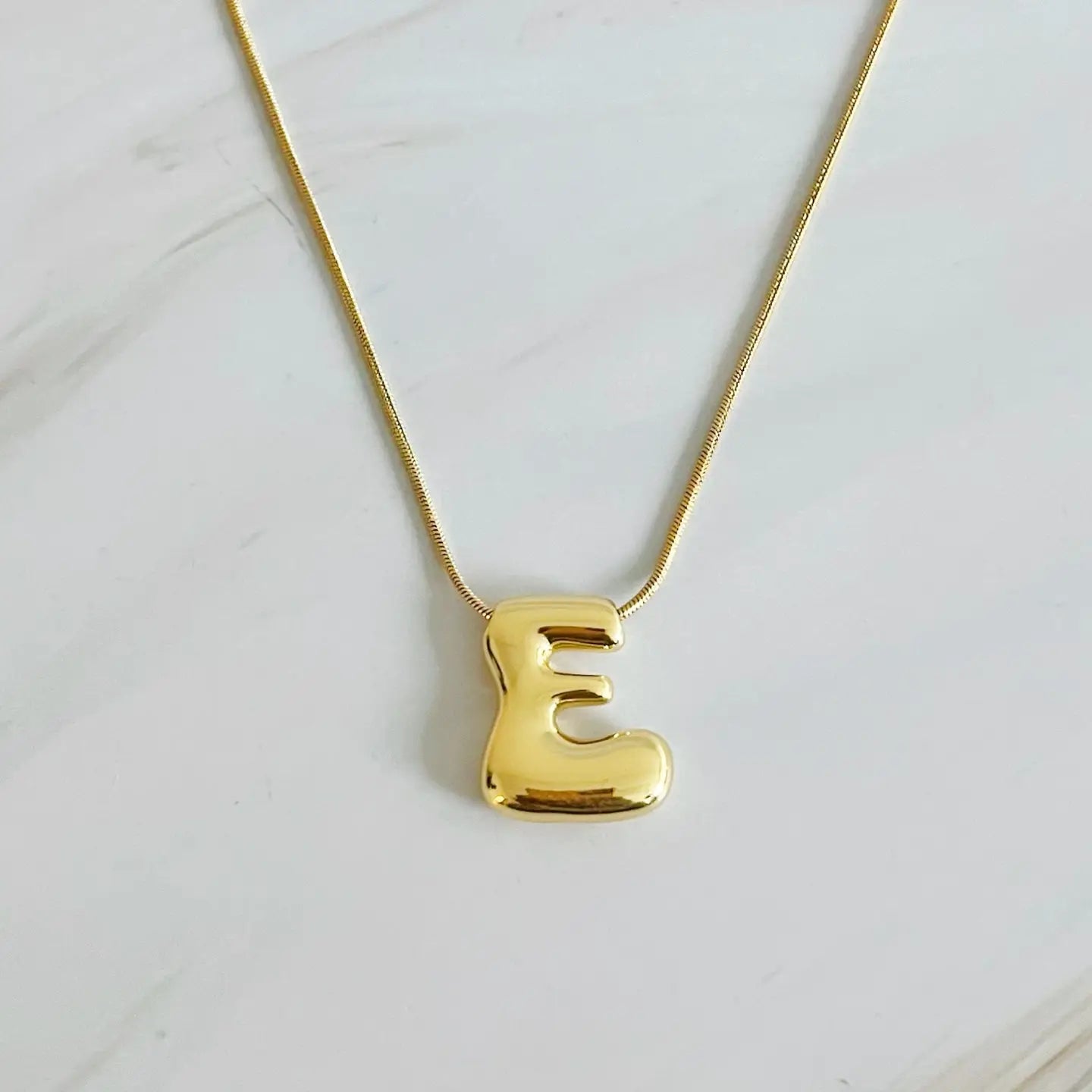 Bubble Gold Initial Necklace