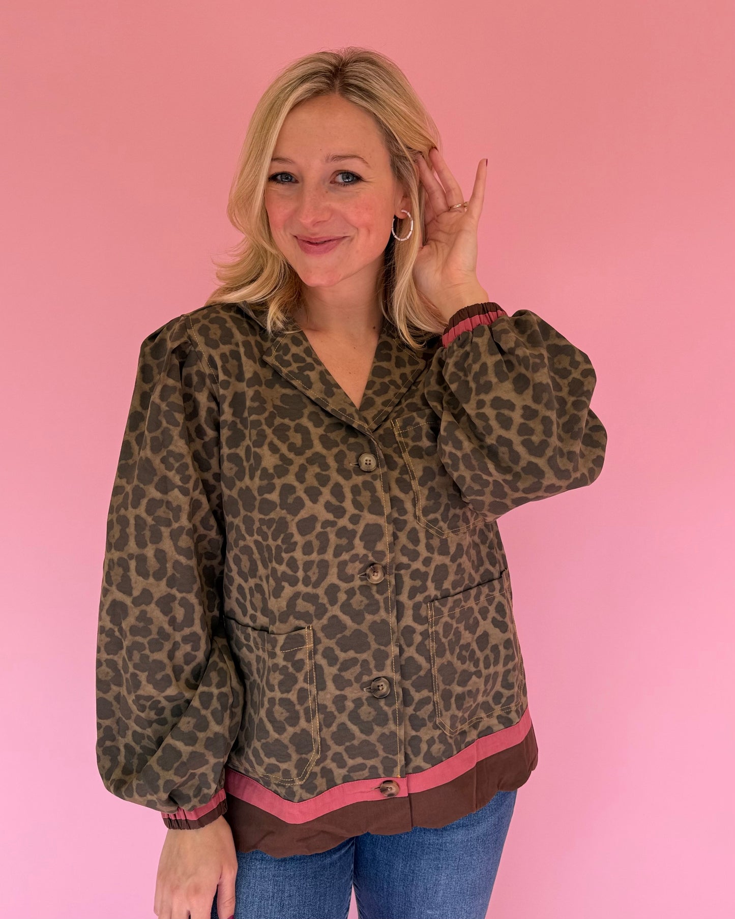 Chloe Cheetah Button Up Jacket