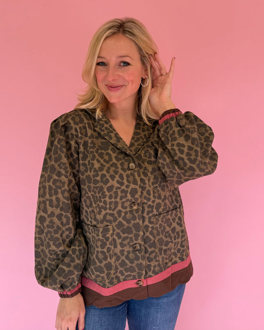 Chloe Cheetah Button Up Jacket