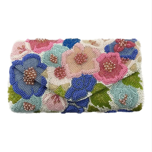 Taylor Floral Beaded Clutch
