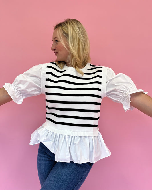 Margot Striped Knit Top