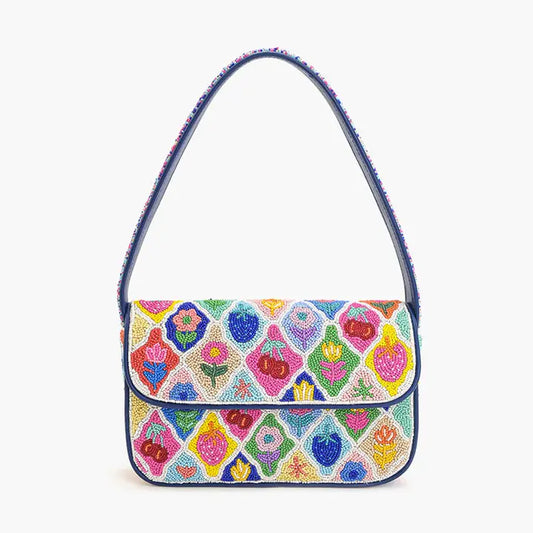 Mosaic Garden Beaded Shoulder Bag