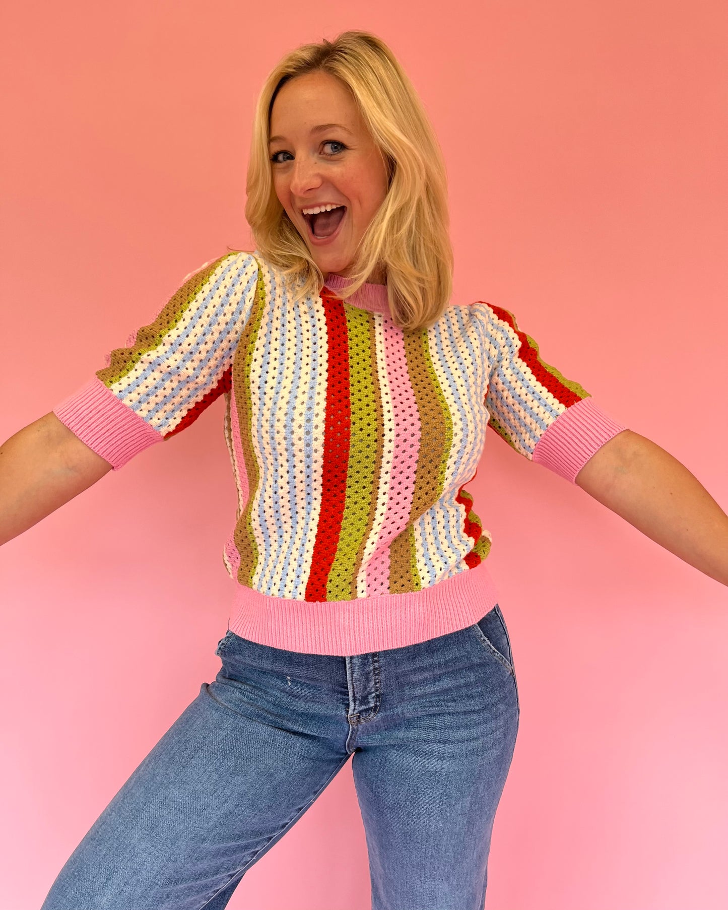 Melissa Colorful Stripe Knit Top