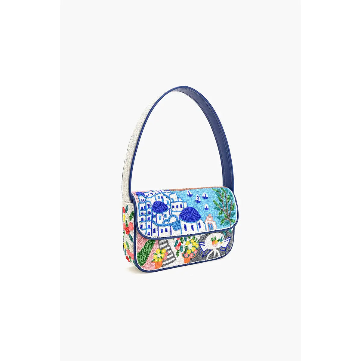 Santorini Dreams Beaded Shoulder Bag
