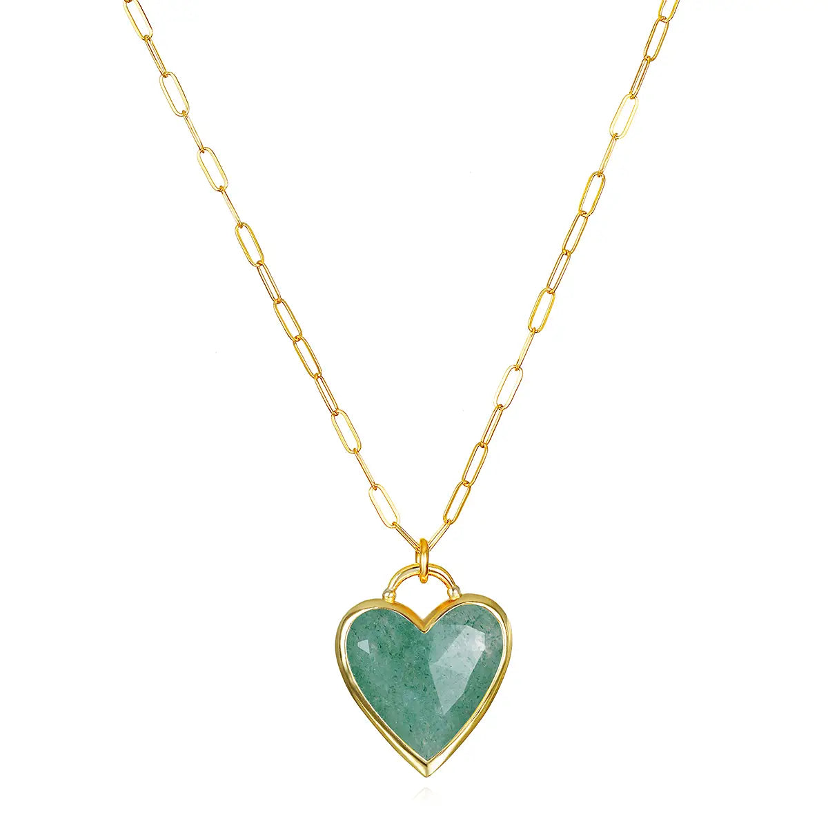 Aventurine Framed Heart Necklace