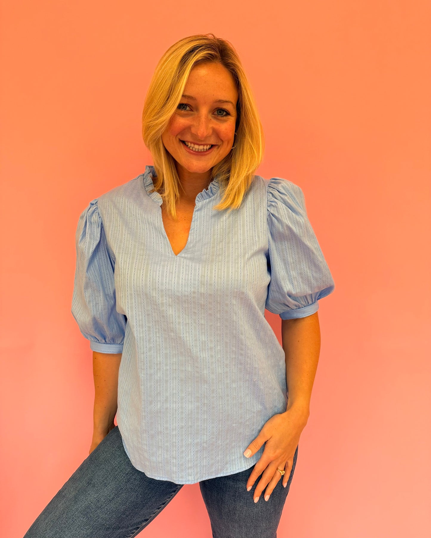 Bernadette Blue Top