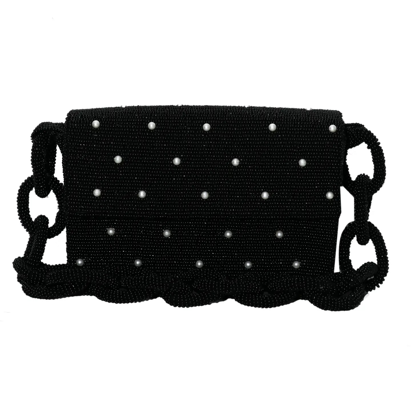 Nellie Black Beaded Bag