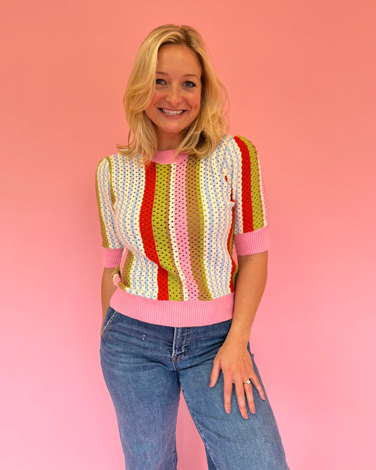 Melissa Colorful Stripe Knit Top