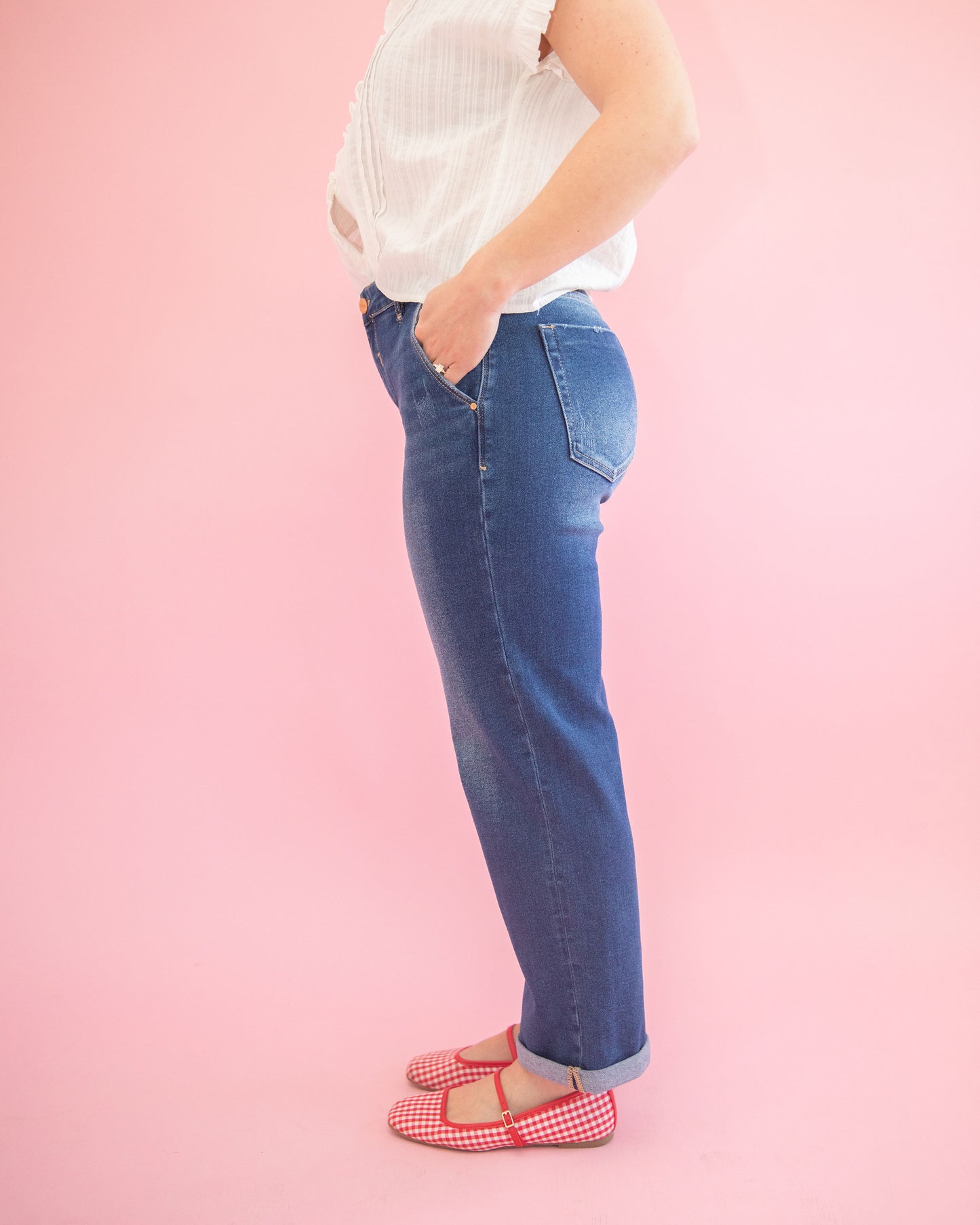 Laura Dark Boyfriend Cuff Jeans