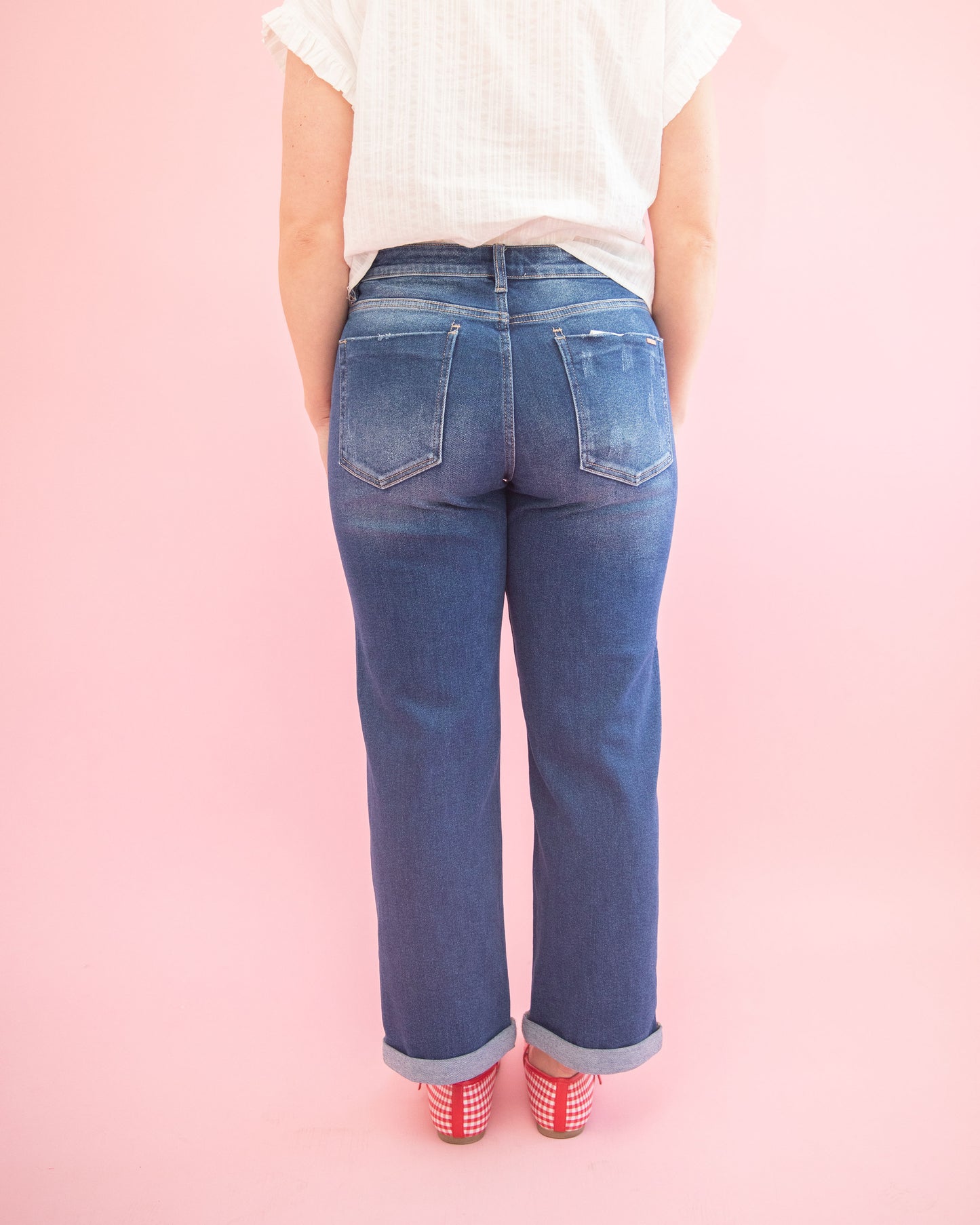 Laura Dark Boyfriend Cuff Jeans