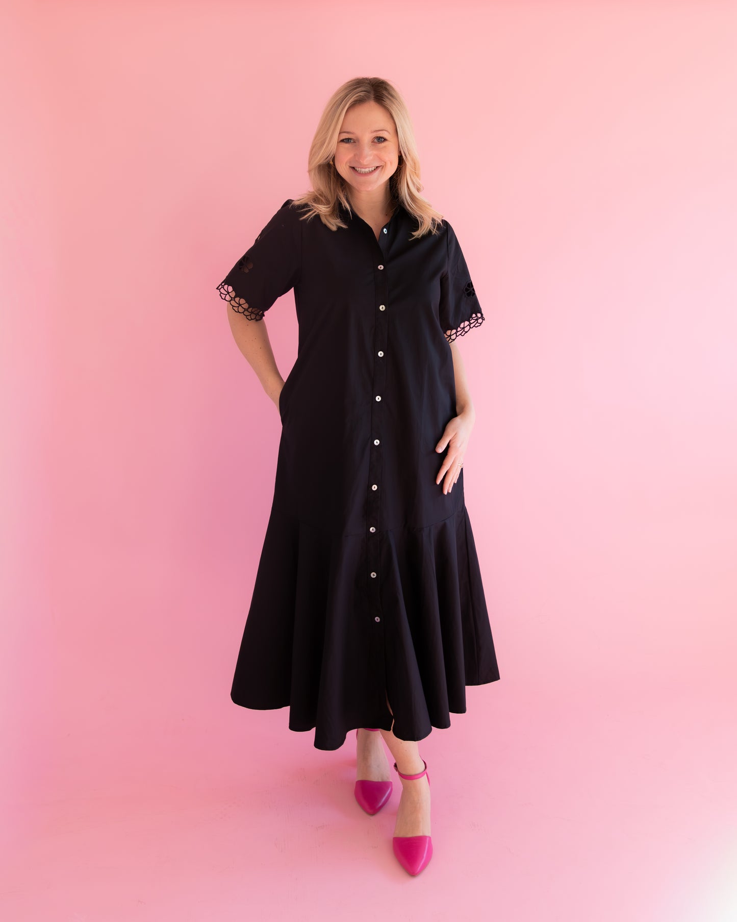 Mary Kate Black Midi Dress