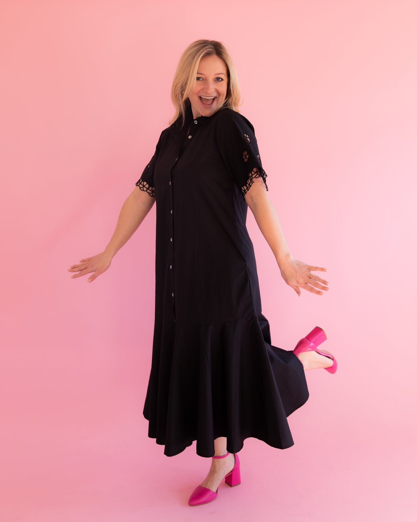 Mary Kate Black Midi Dress