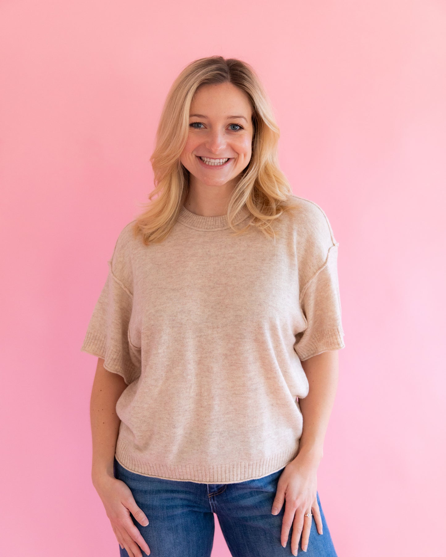 Oatmeal Flowy Tee