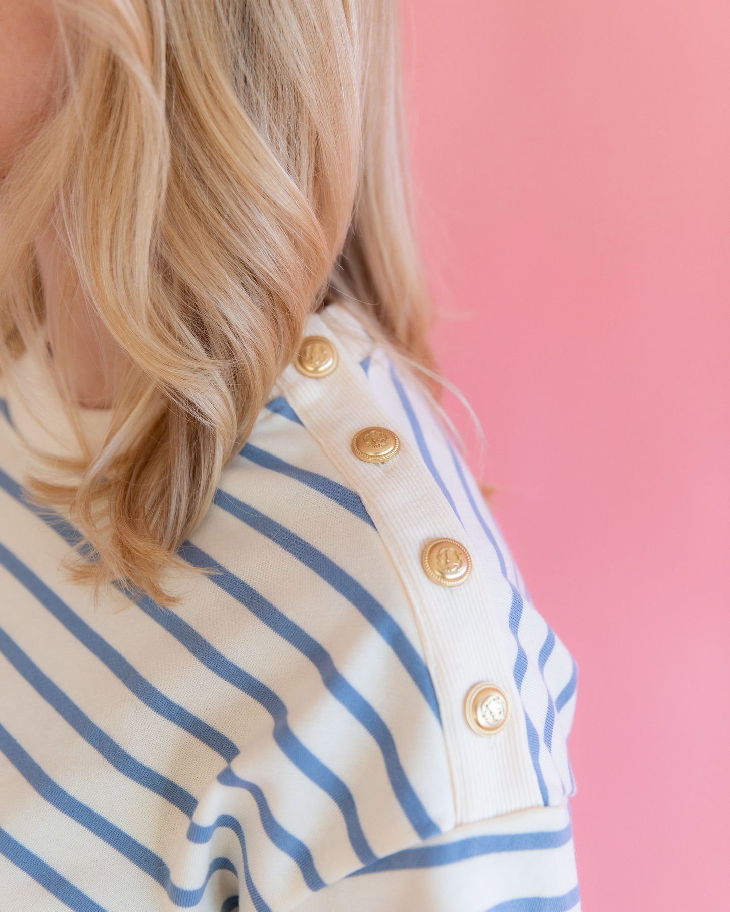 Misty Blue Stripe Top