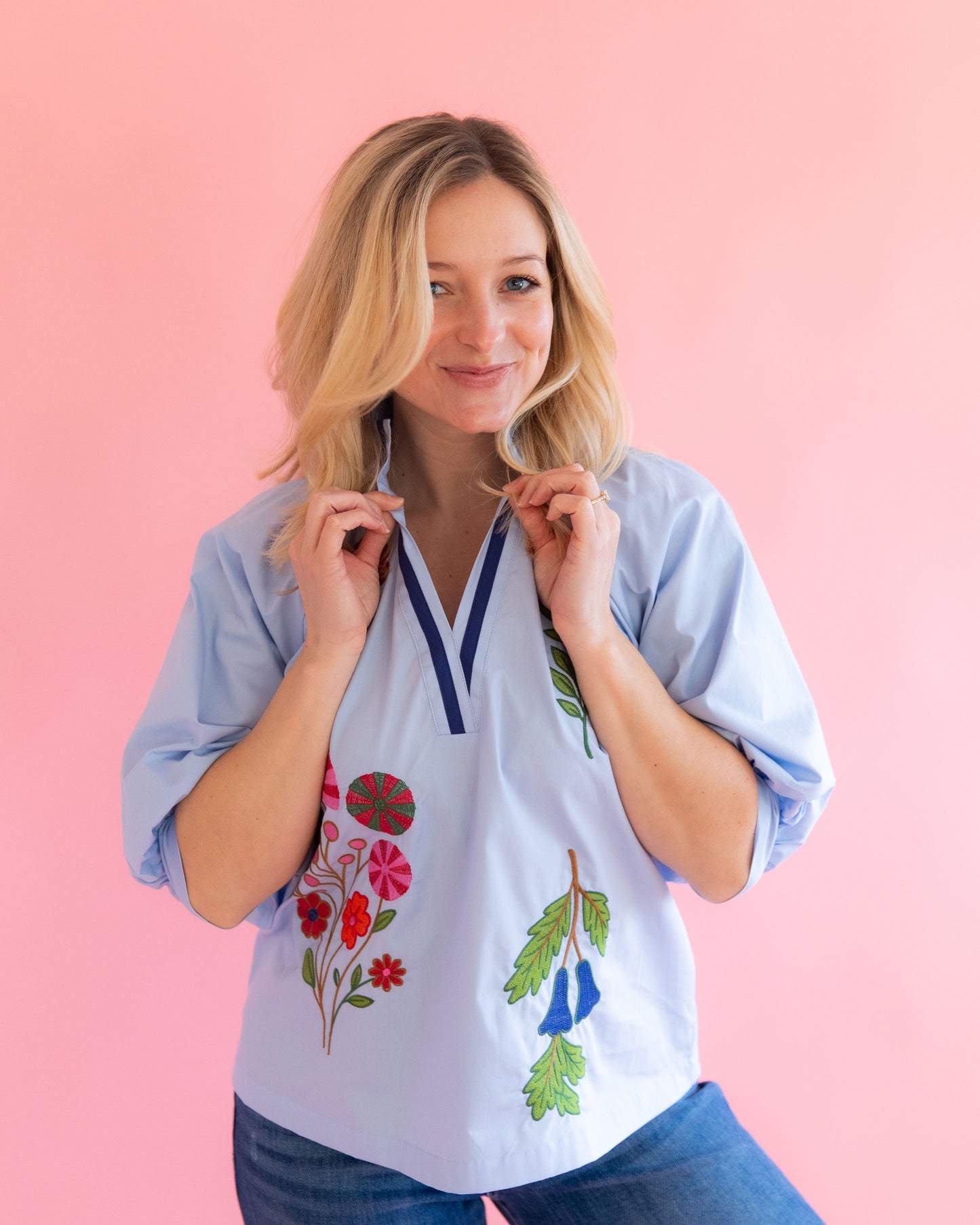 Joey Blue Floral Top