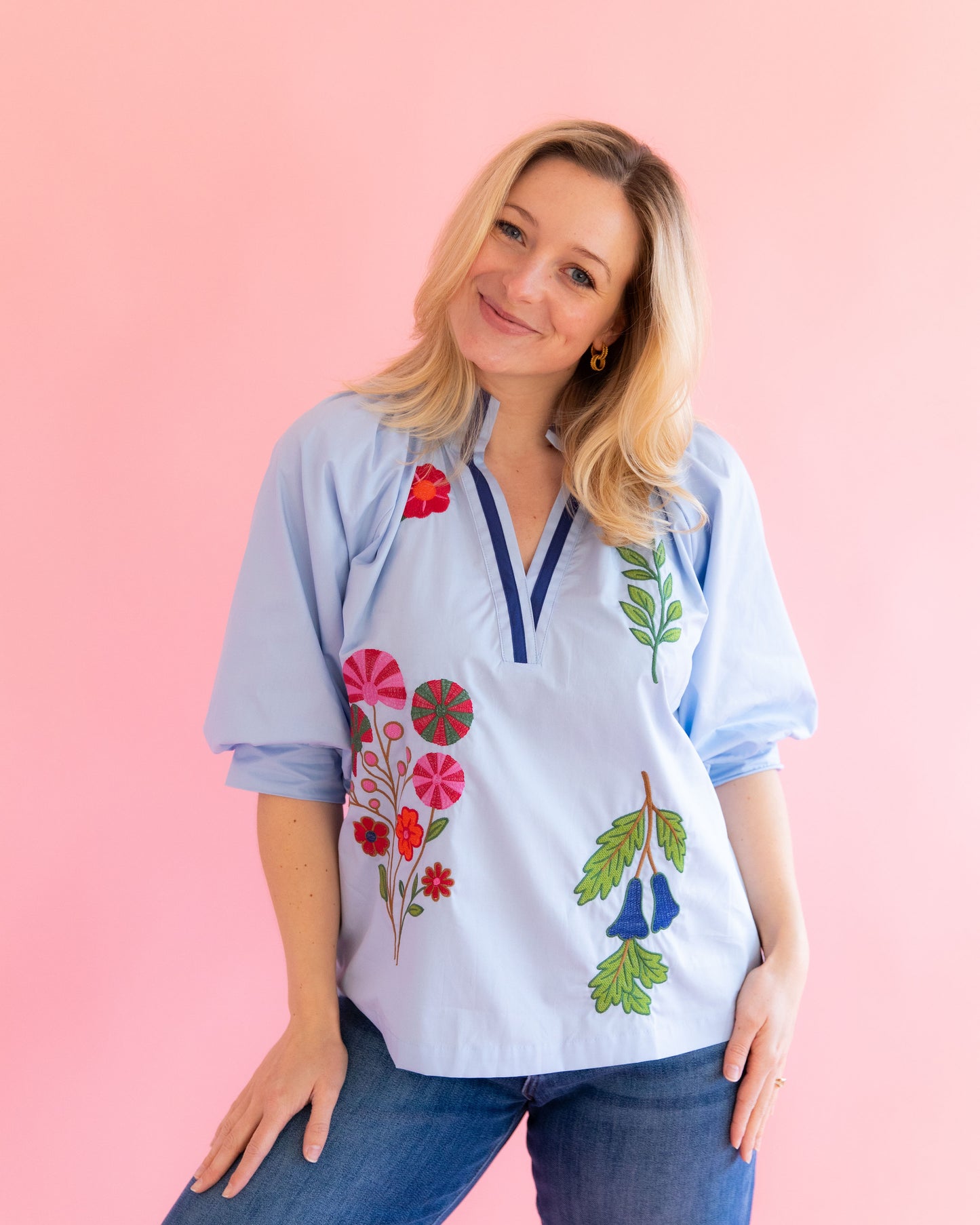 Joey Blue Floral Top
