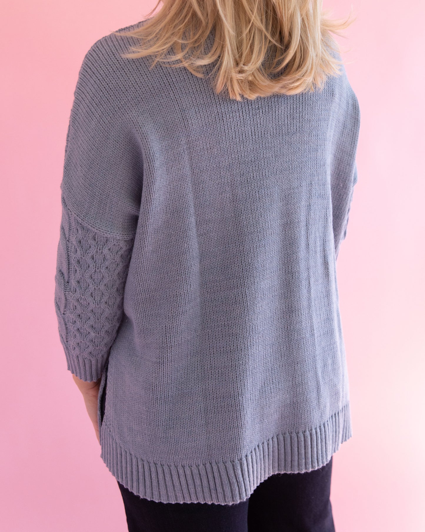 Cotswold Cable Knit Sweater - Misty Blue