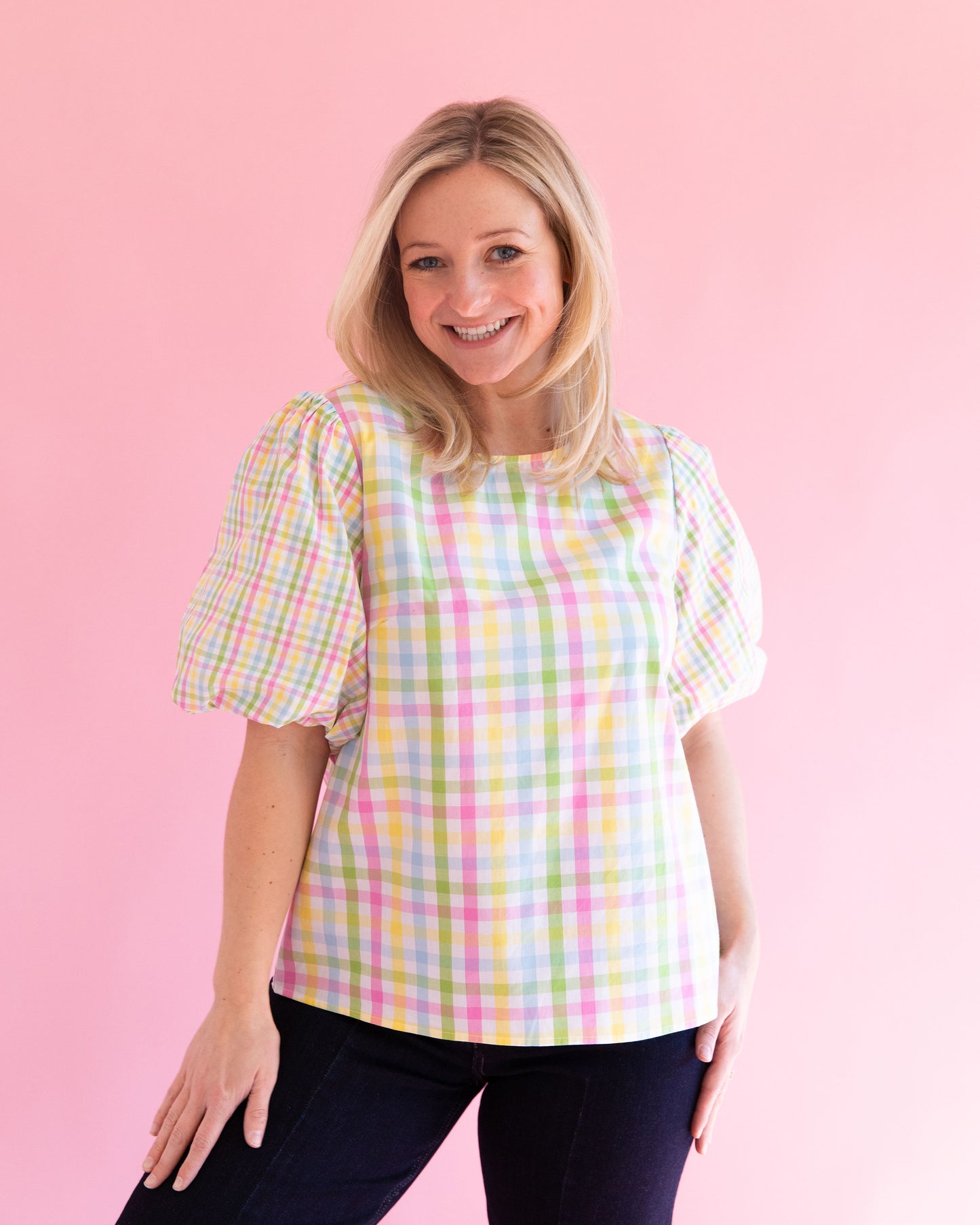 Pretty Pastel Gingham Top