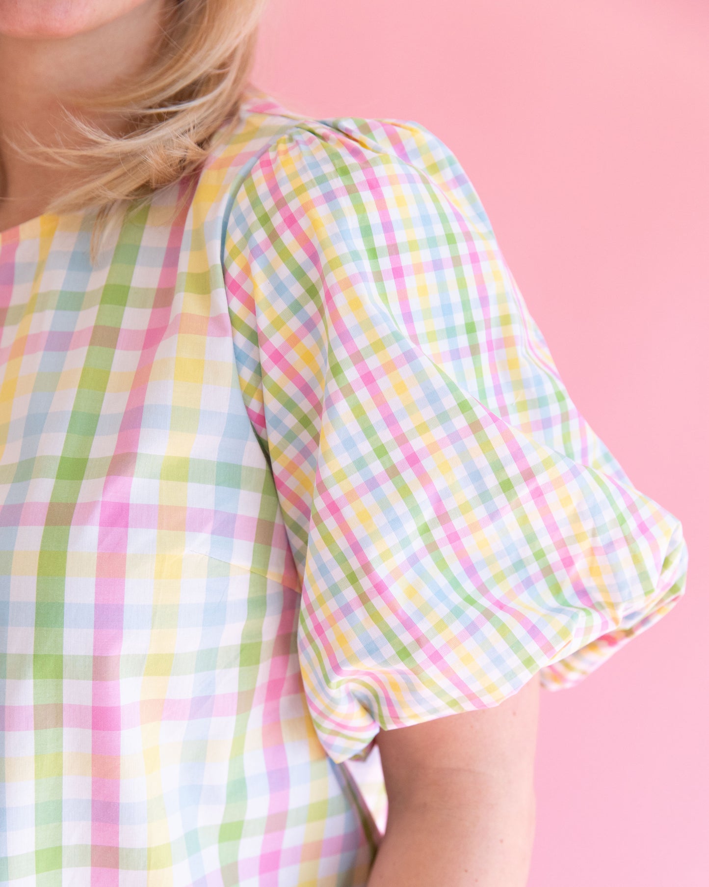 Pretty Pastel Gingham Top