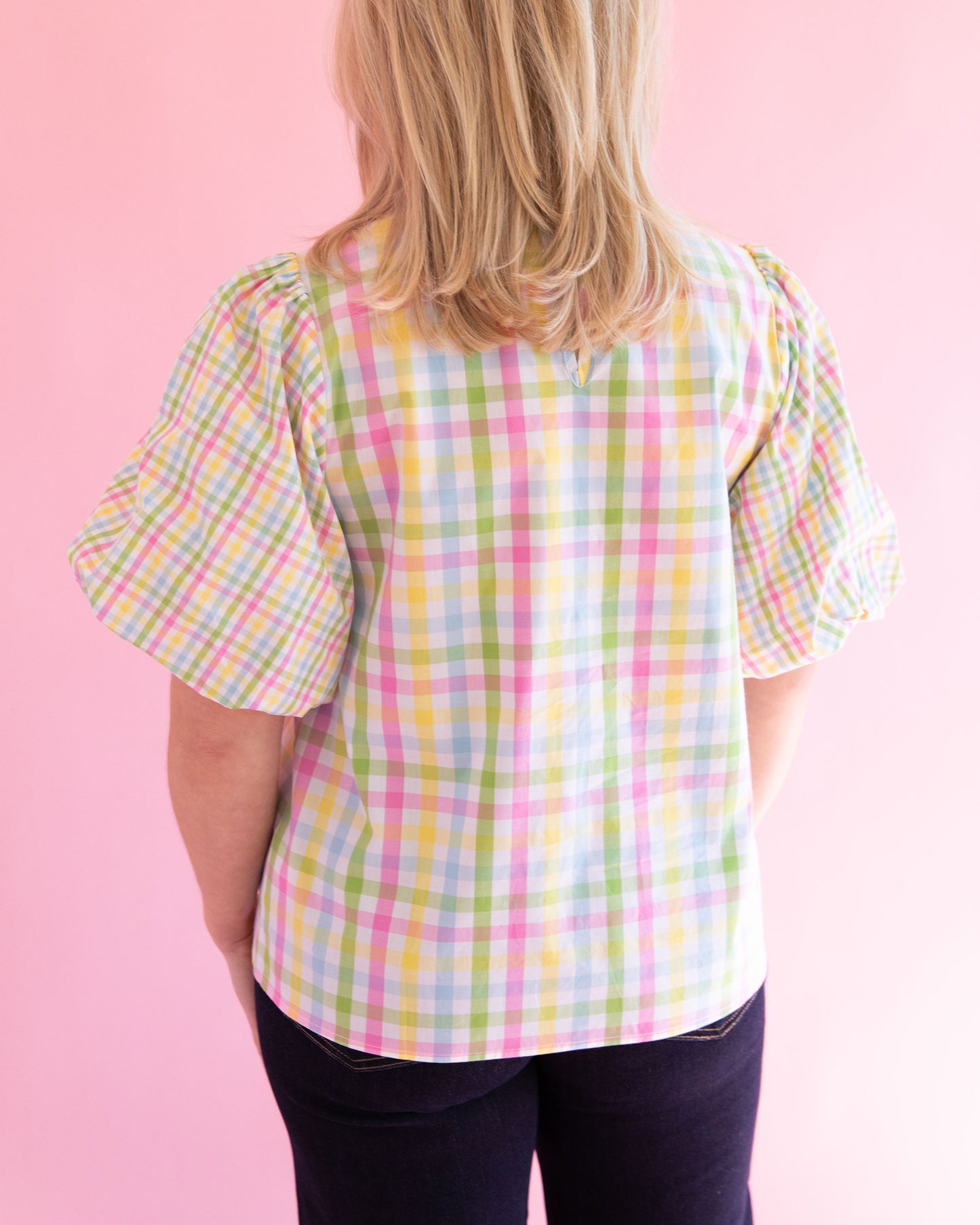 Pretty Pastel Gingham Top