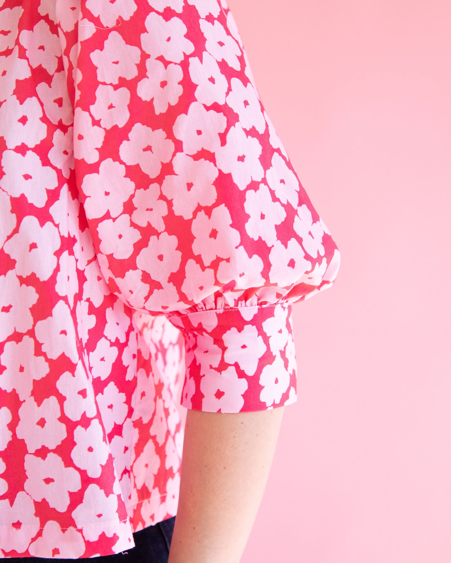 Simone Pink Floral Blouse