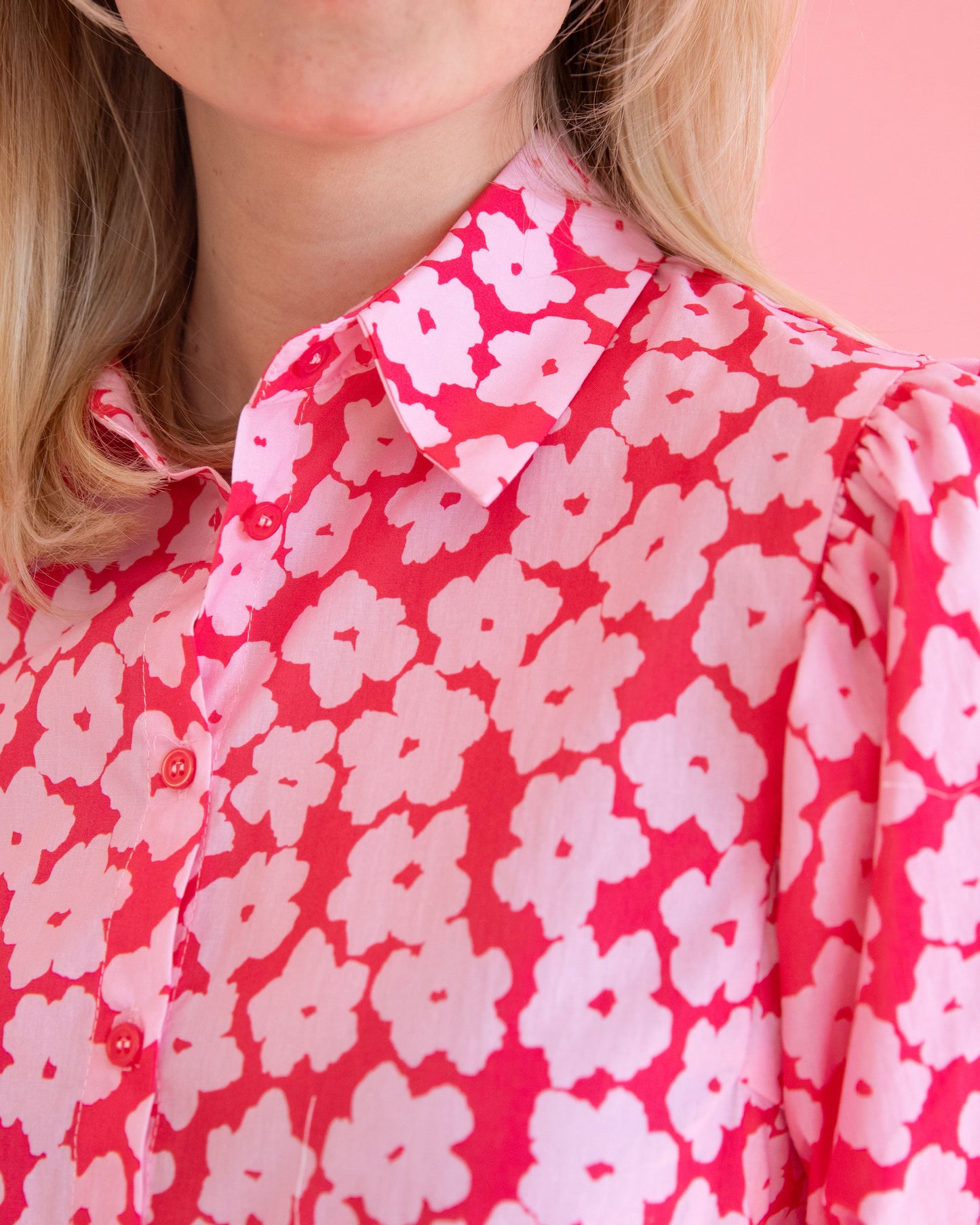 Simone Pink Floral Blouse