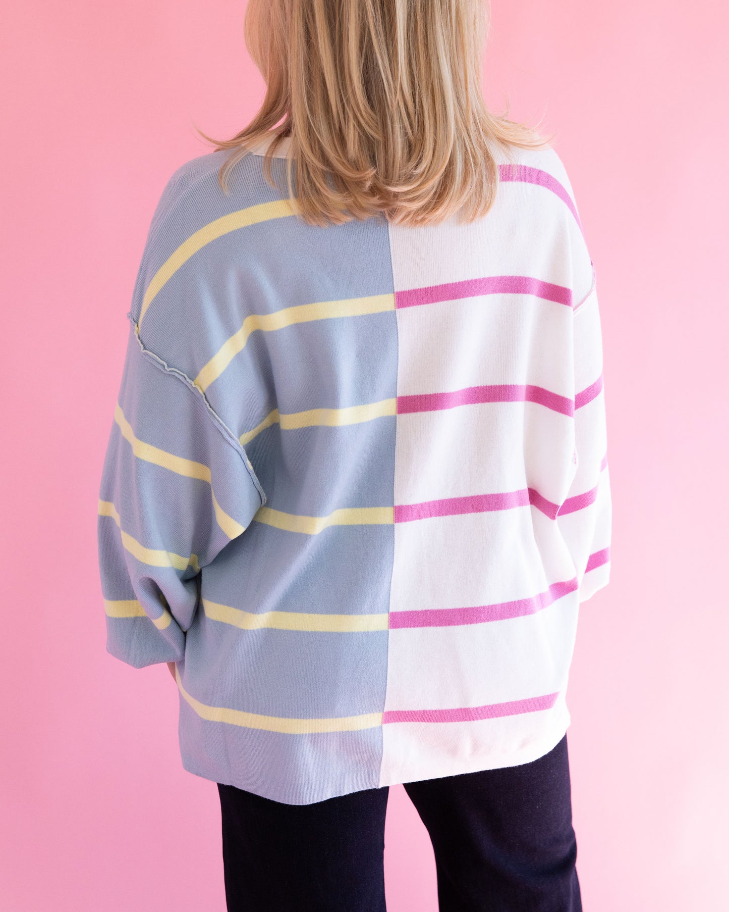 Colorful Stripe Color Block Sweater