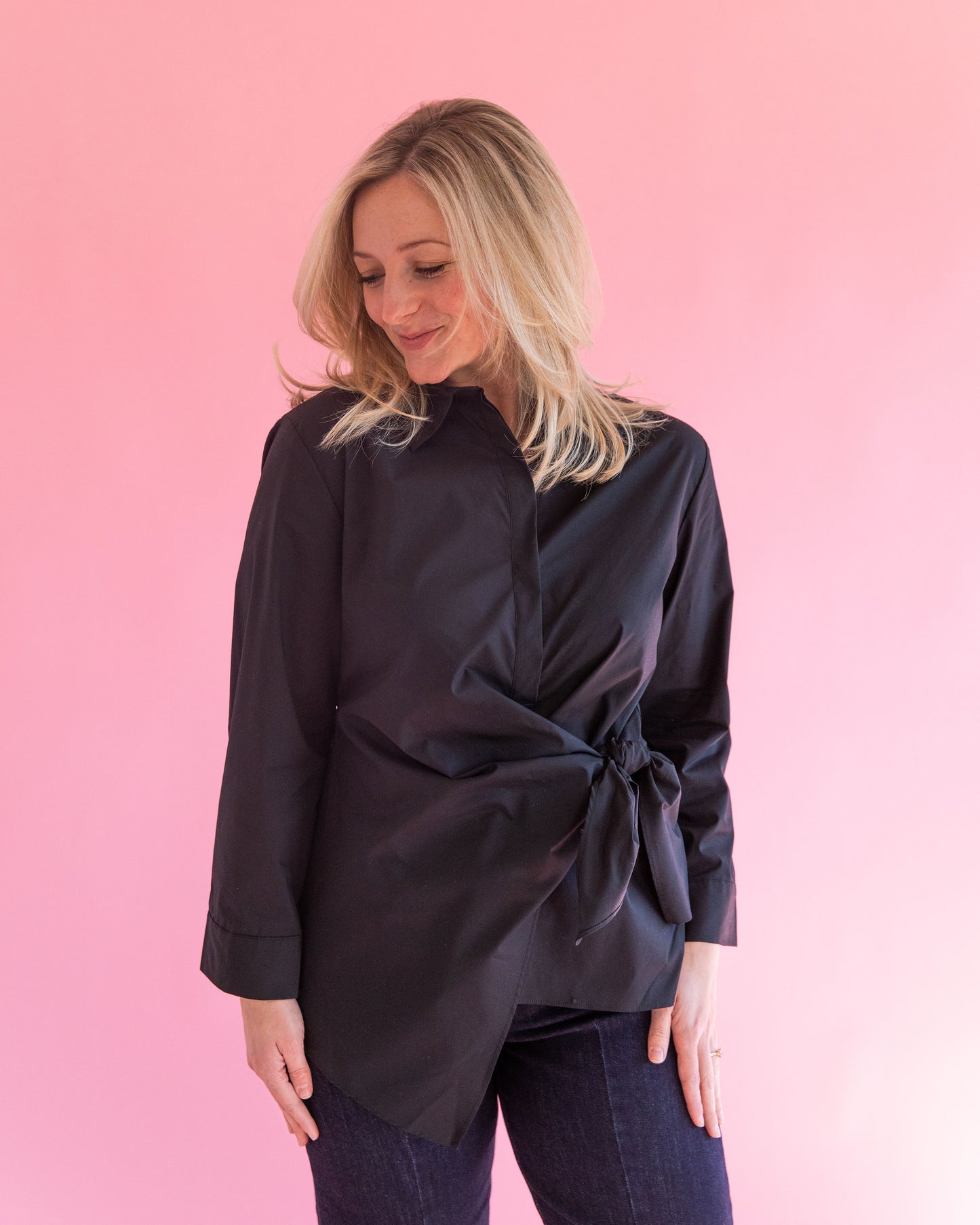 Marie Black Side Tie Top